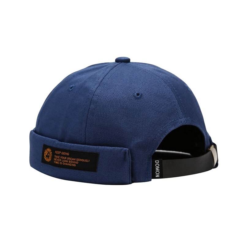 Justerbar retro sjømann caps hofte hopp hodeplagg menn uten brem lue lue menn bomull streetwear caps havnearbeider lastebil hodeplagg: Bl