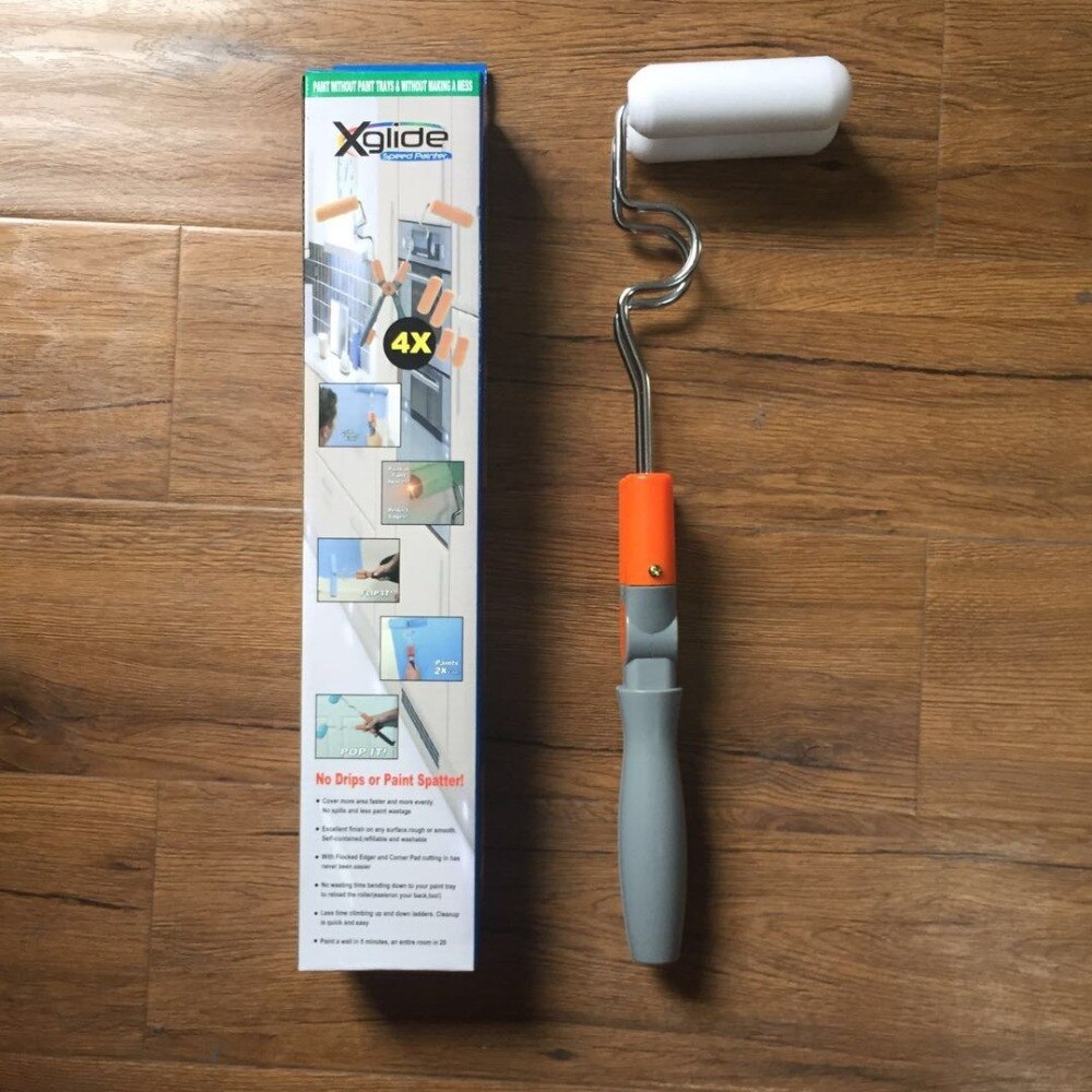 Xglide Speed Painter Double Sided Paint Roller Brush Painting Brushes Cylindrical Corner Painting Home Improvement Tools