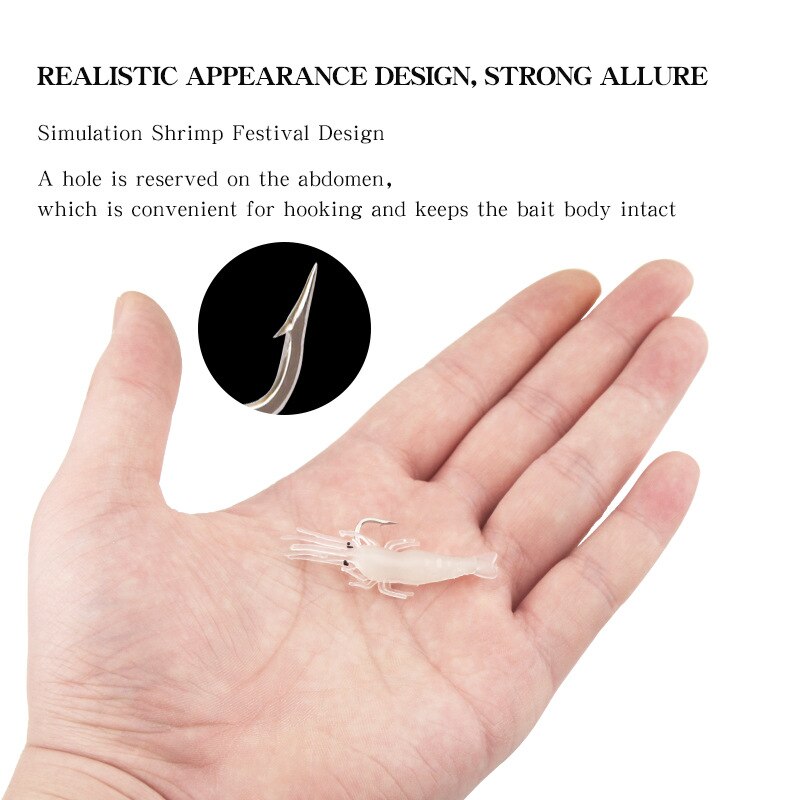 luminoso Gambero silicone artificiale esca simulazione morbido gambero con ganci carpa traballante per pesca affrontare/adescare/Accessori mare