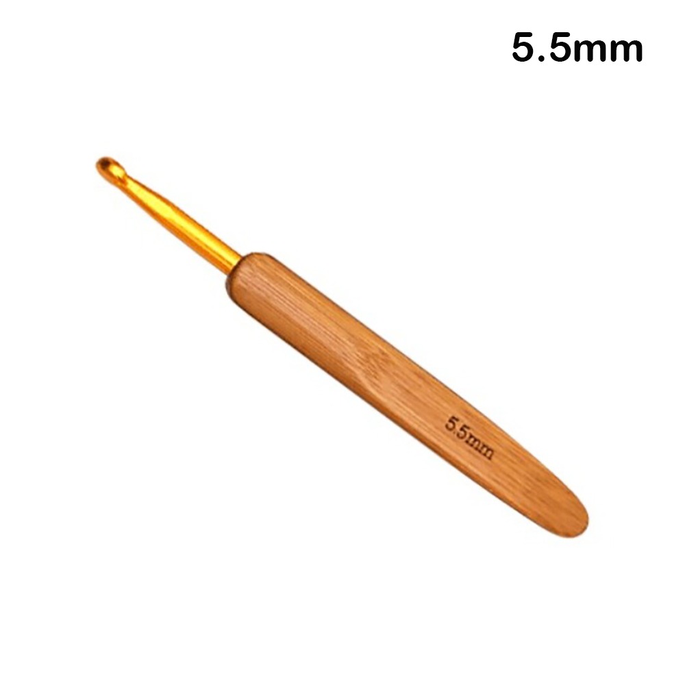 Nuevos ganchos de ganchillo de madera de bambú tamaño pequeño tejido largo Crochet mango de bambú accesorios de costura DIY: Morado