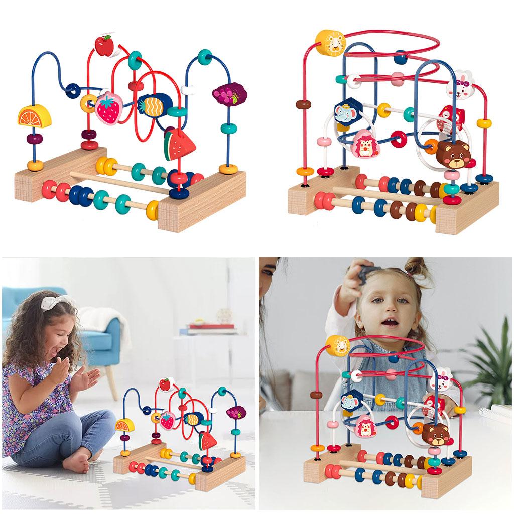 Bead Maze Toys Abacus Circle Toy Count and Grasping Ability Circles Bead Wire Maze for 3+ Toddlers