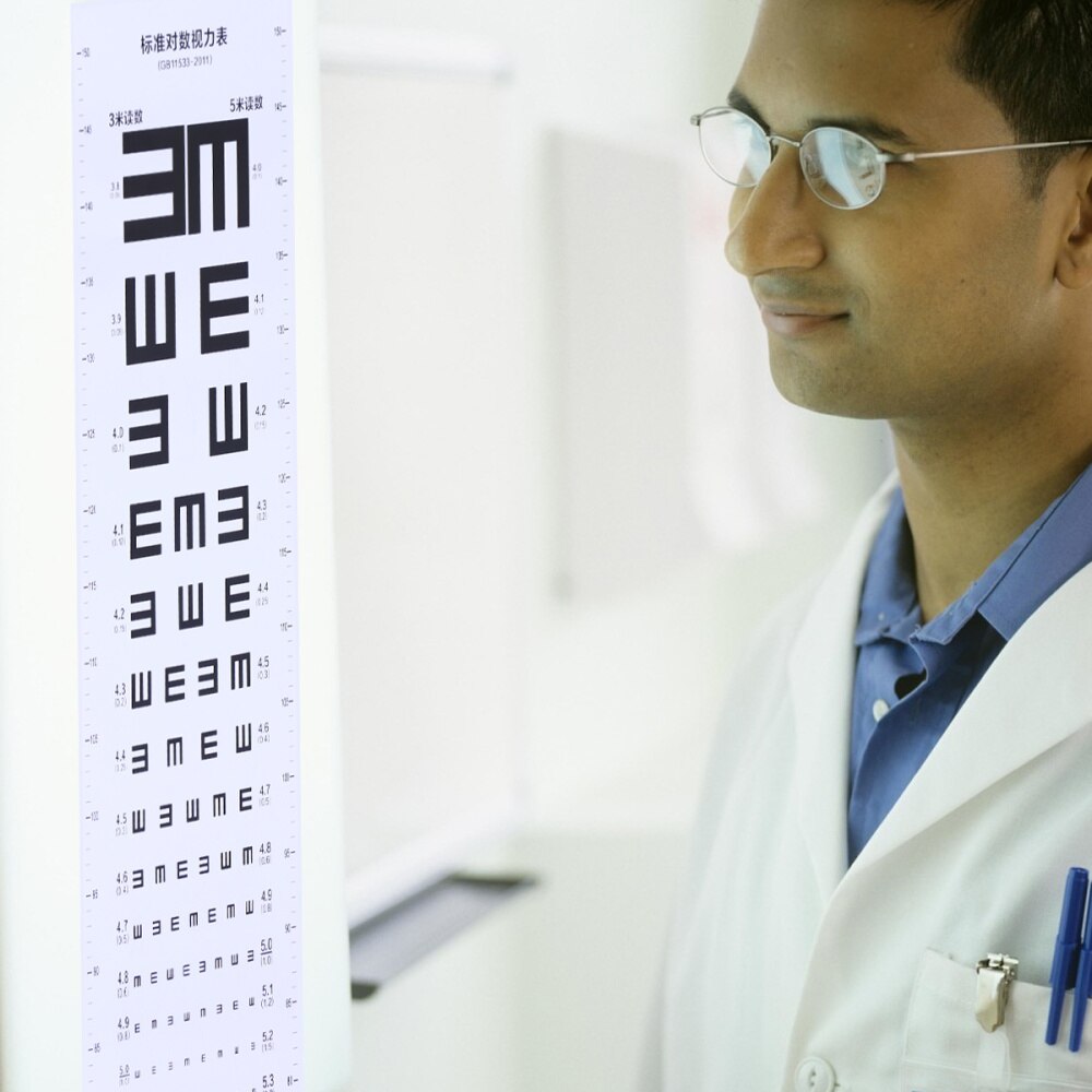 Thick Eye Chart Visual Testing Chart for Home School (White)