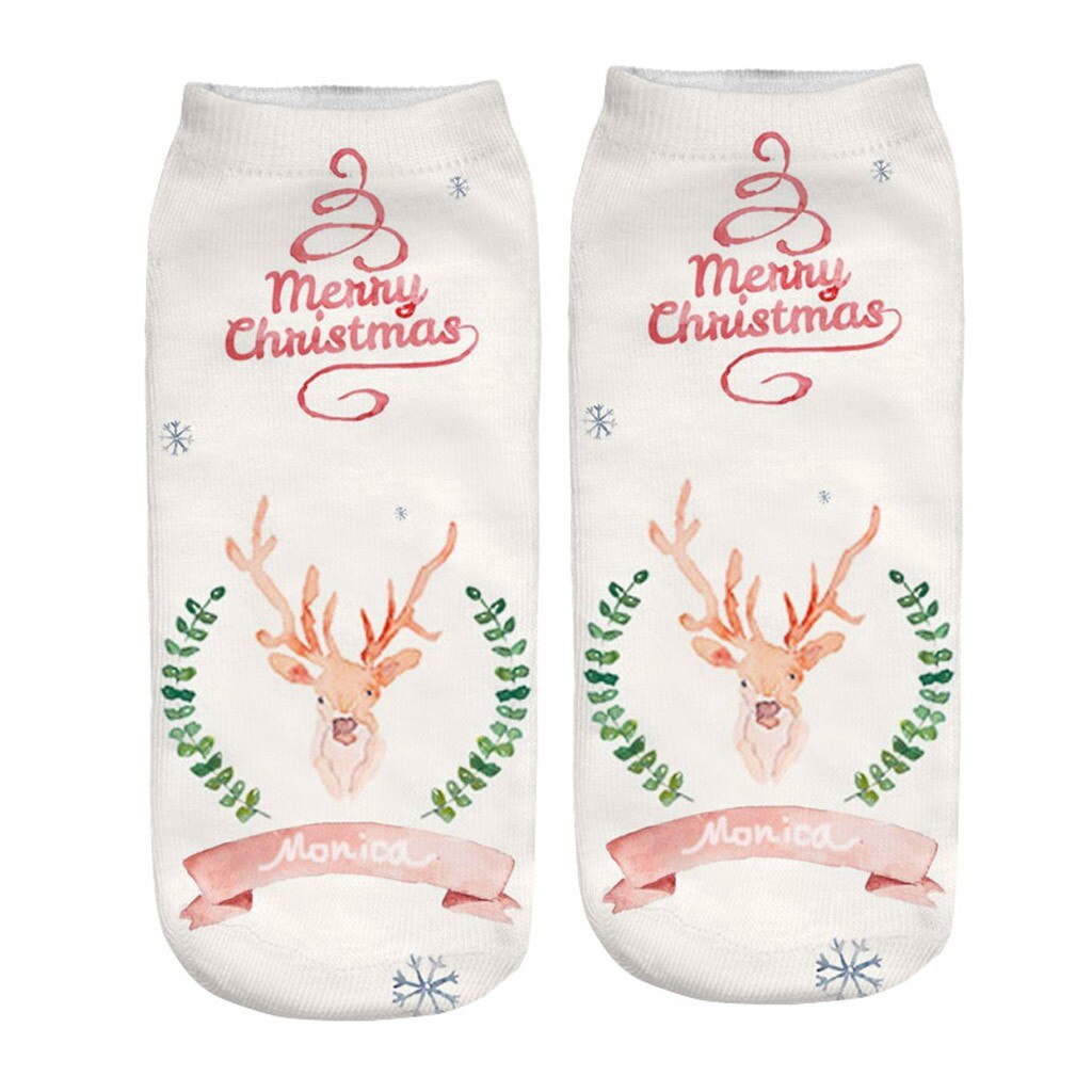 Jaycosin miehet naiset sukat harajuku skarpetki mukavat puuvillaiset joulusukat tossut lyhyt printti nilkka hauskat sukat kalsettiinit: J