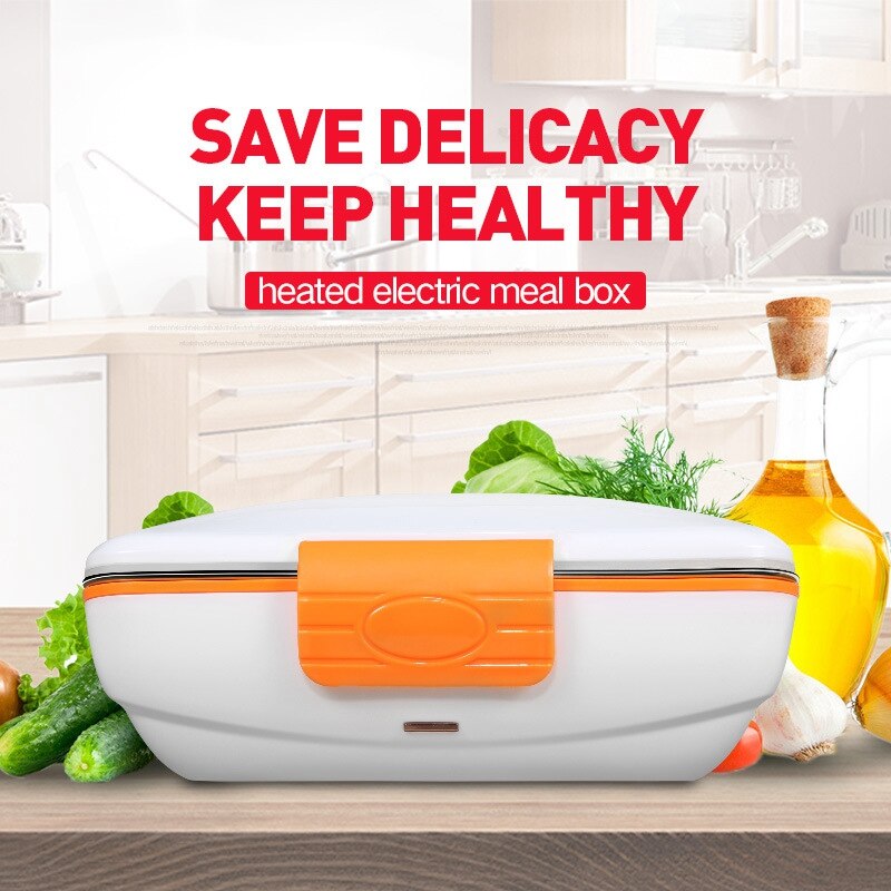 ABSS-220V Electric Heating Lunch Box Portable Heatable Food Heater with Removable Stainless Steel Container Cutlery Lunch Box wi