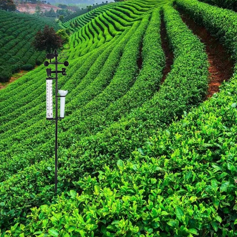 62KC Weather Station Meteorological Measurer Vane Tool Wind Rain Gauge Garden Outdoor