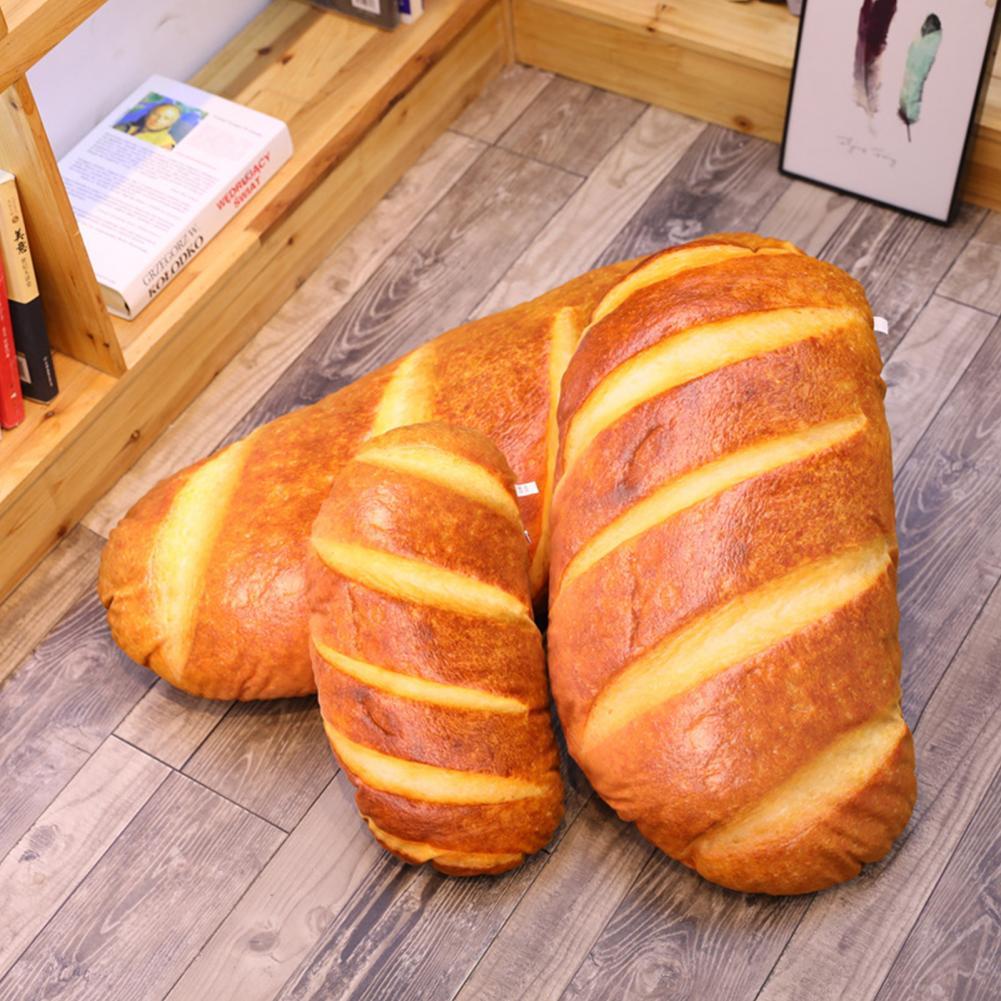 3D Hd Printing Boter Brood Pop Kussen Gevuld Decoratieve Katoen Simulatie Brood Kussen Voor Home Decor Kids Kinderen Knuffel