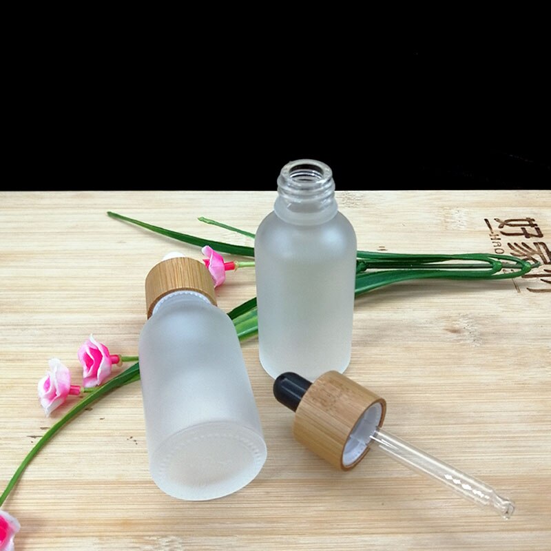 30ml frostet dråbeflaske med bambus låg