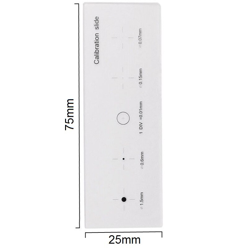 Microscope Micrometer Calibration Glass Slide Cross Dot 0.01 mm with 4 Reticle Calibration Dots Microscope Stage Micrometer