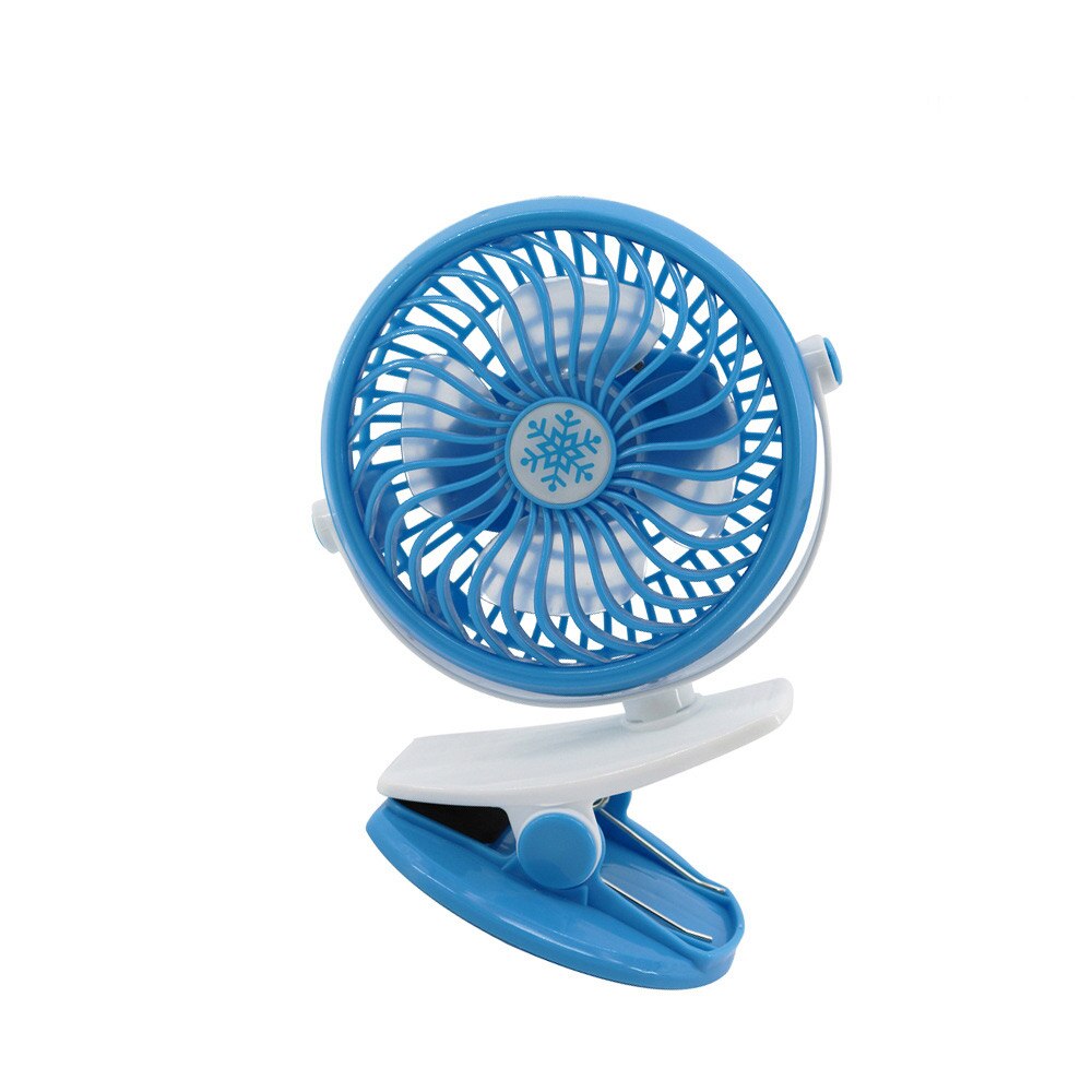 Mini Stumm Clip Fan Wiederaufladbare Stille 4 Klingen Baby Kinderwagen Fans Tragbare Luftkühlung 3 Geschwindigkeiten Schreibtisch USB Fan mit USB Ausgang: Blau