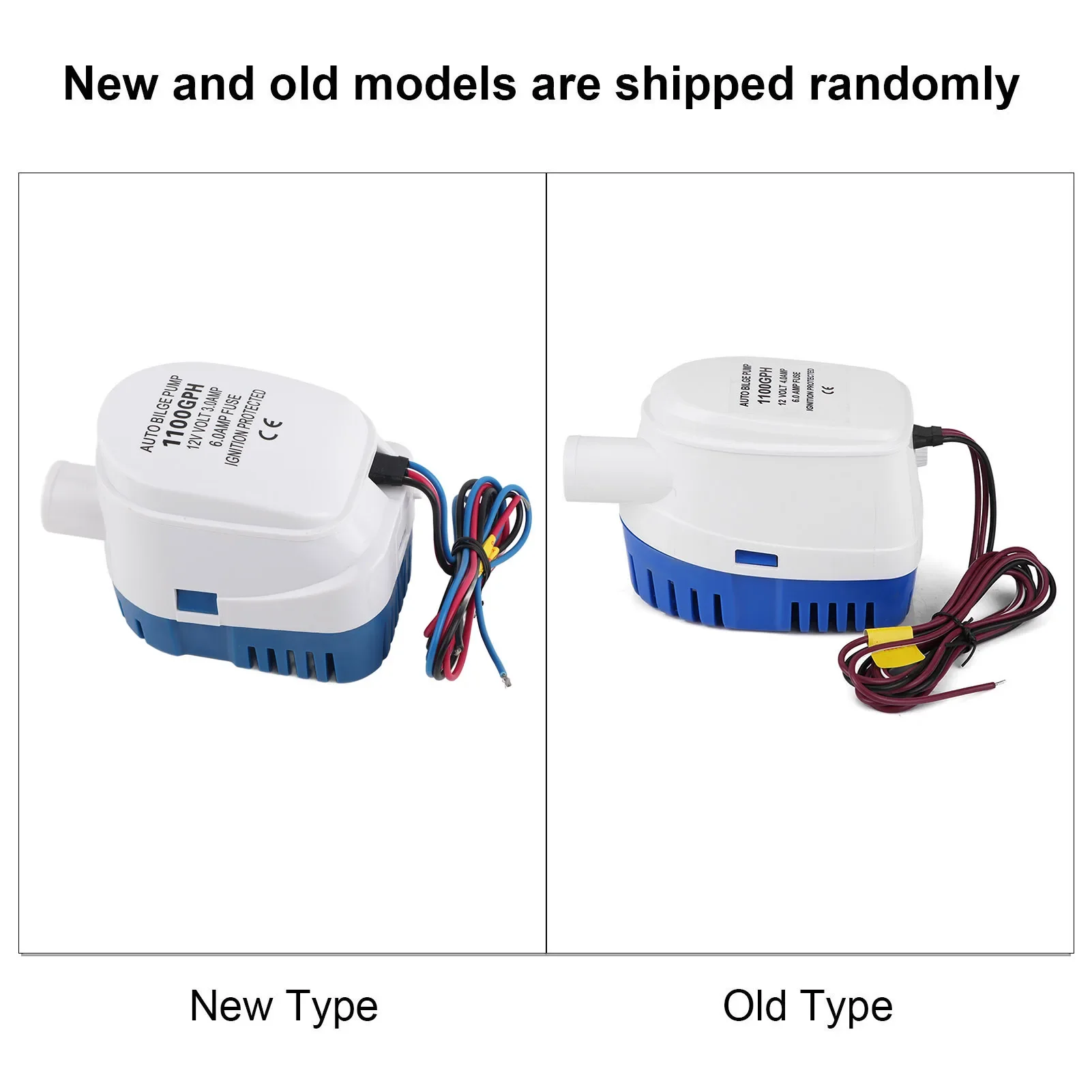 1100GPH Boat 12V Marine Automatic Submersible Bilge Water Pump Fully Auto Float Switch Internal Auto Bilge Water Pump