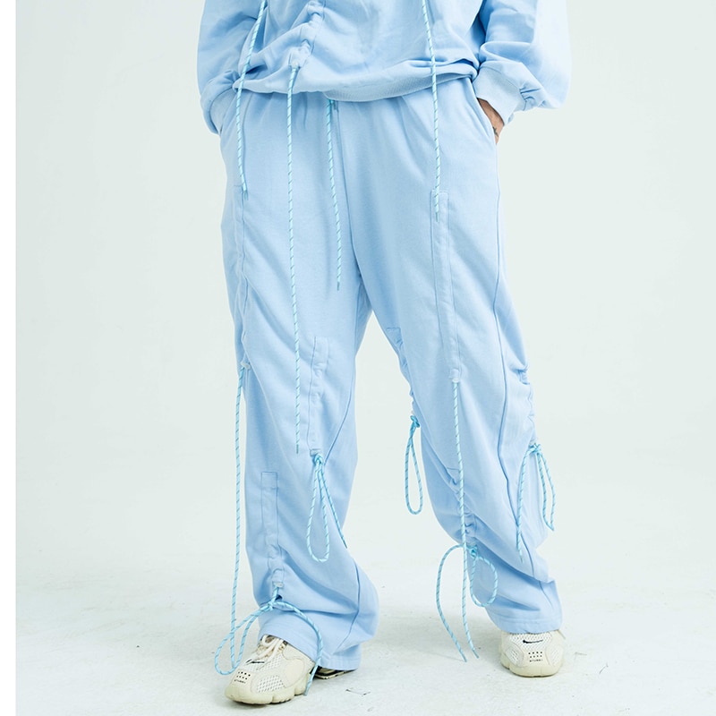 High street snoretræk draperet afslappede joggingbukser til mænd og kvinder joggers med brede ben oversize bukser hip hop baggy joggingbukser