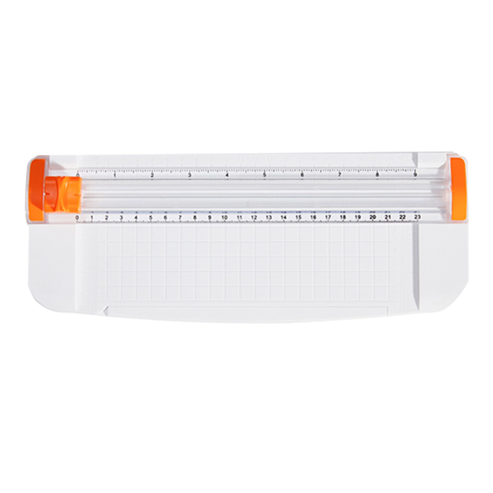 A5 Paper Trimmer Cutter Desktop Paper Cutting Machine w/ Security Cutter Head Auxiliary Side Ruler for Craft Paper Photos Cards: Orange