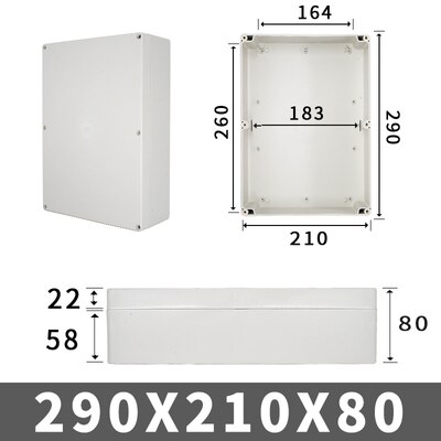 Outdoor large size waterproof shell plastic box electronic engineering shell electronic product waterproof junction box: 290-210-80