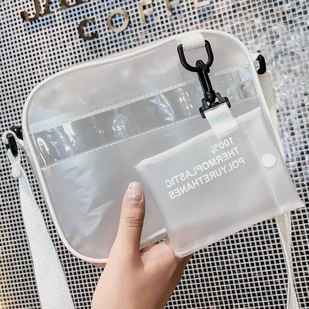 weiß Transparent Schulter Reine Farbe Schulter Tasche Gelee Bonbons Strand Handtasche Messenger Taschen сумка женская кожаная