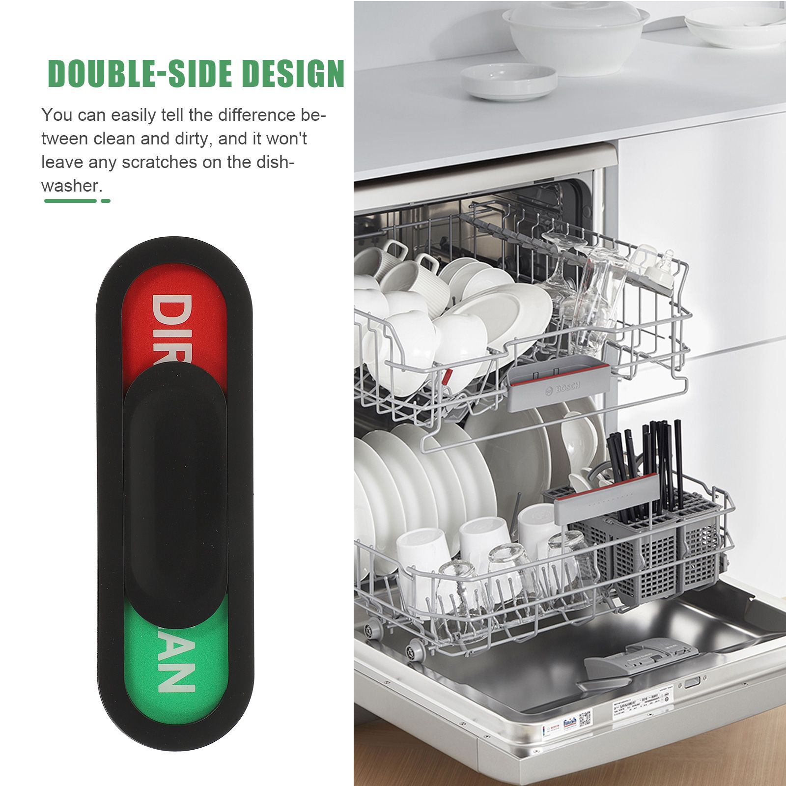 Magnet Clean Dirty Sign Dishwasher Magnet Oval Clean Dirty Sign Magnetic Non-Scratching Sliding Indicator Home Decorations