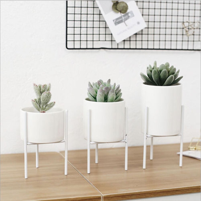 Mærke jern plante vase stå plantageholder holder keramisk blomst solid krukke hyldeholder have