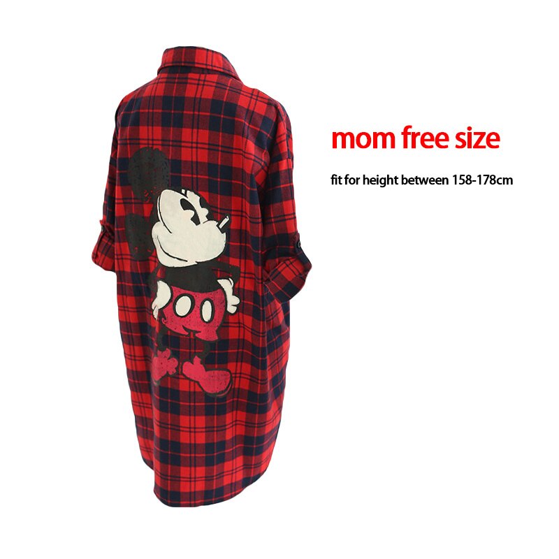 Spring Winter Family Matching Clothes Baby Girl Red Lattice Cardigan Shirt Mother And Daughter Clothes Windbreaker Family Look: mom free size