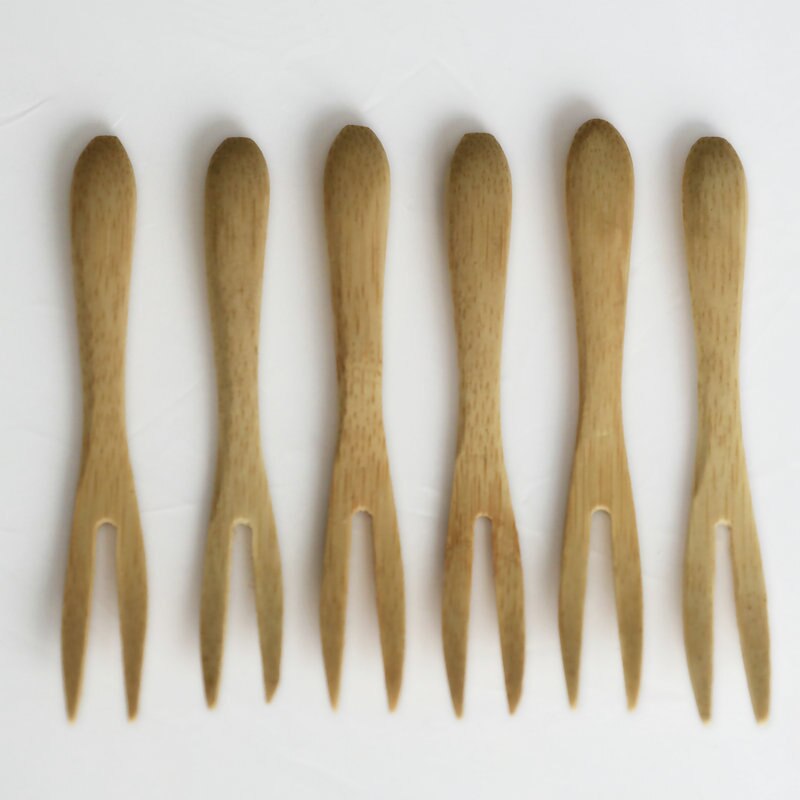 (100 st ) 9cm bambu dessert sked gaffel baby barn använder mini bambu skedar bambu gafflar