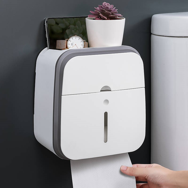 Vandtæt vægbeslag toiletpapirholder hylde toiletpapir bakke rulle papirrør opbevaringsbakke bakke