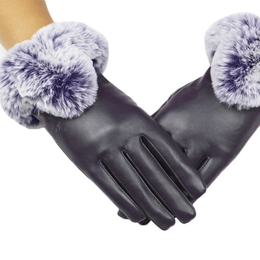 Guantes de piel de cordero para mujer, Guantes de piel de cordero, térmicos, a la , para Otoño e Invierno: PU