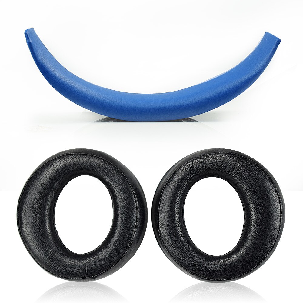Originele Black Ear Pad Kussen Oorbeschermer Oorkussen Voor Sony Goud Draadloze PS3 PS4 7.1 Virtual Surround Headset CECHYA-0083(L + R): Sheepskin 1set(Blue)