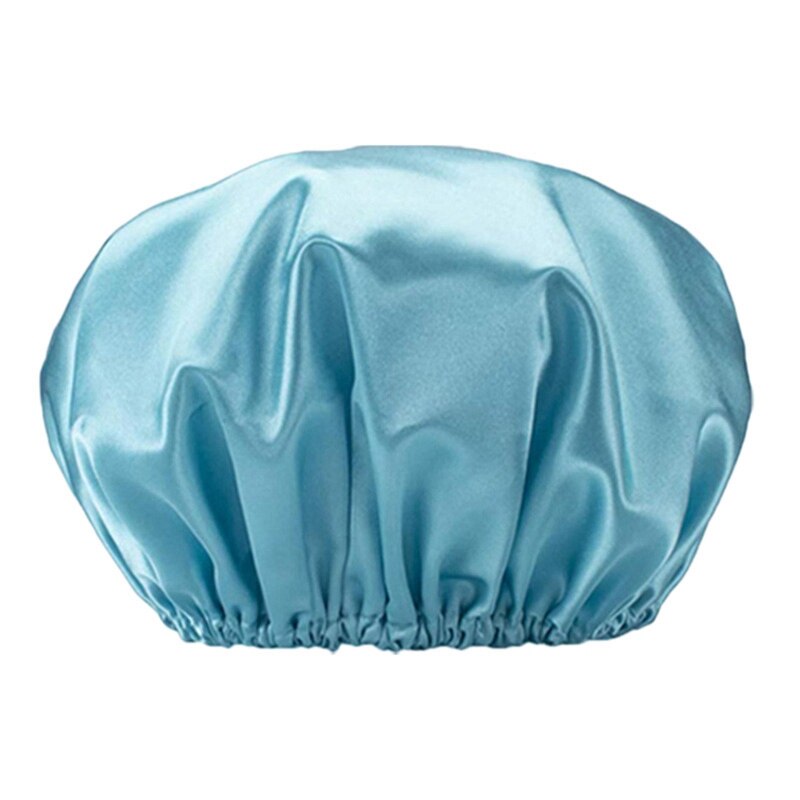 Douche-Cap, Douche Caps Voor Vrouwen, Dubbele Waterdichte Lagen Baden Douche Hoed Haar Bescherming Herbruikbare: Blue