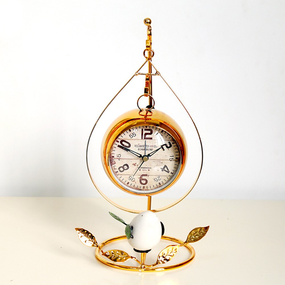 Silent Clock Retro Iron Art Alarm Clock Interior Clock Decor Handicrafts Bird Desk Clock Living Room Bedroom Clock