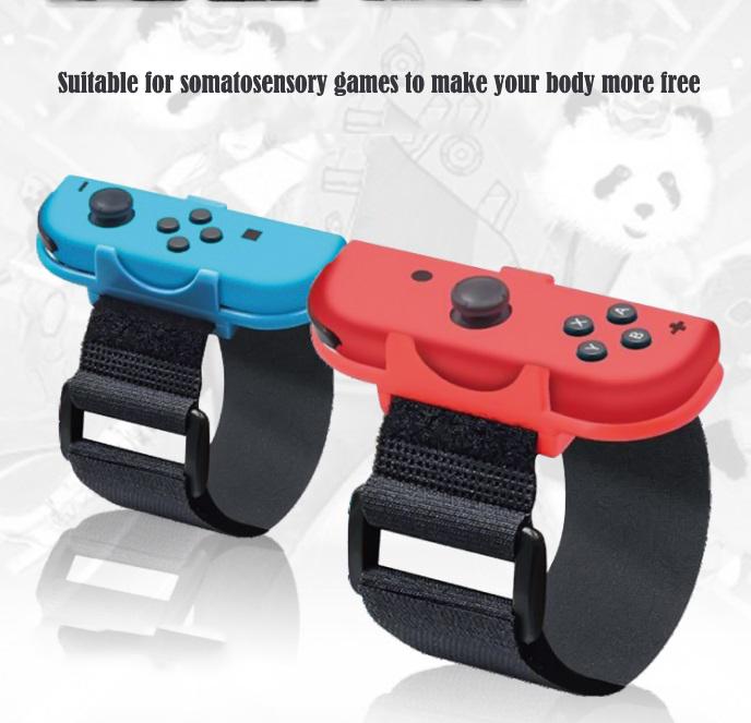 BEESCLOVER Elastic Strap 1 Pair Adjustable Game Bracelet for Nintendo Switch Joy-Con Controller Wrist Dance Band r57