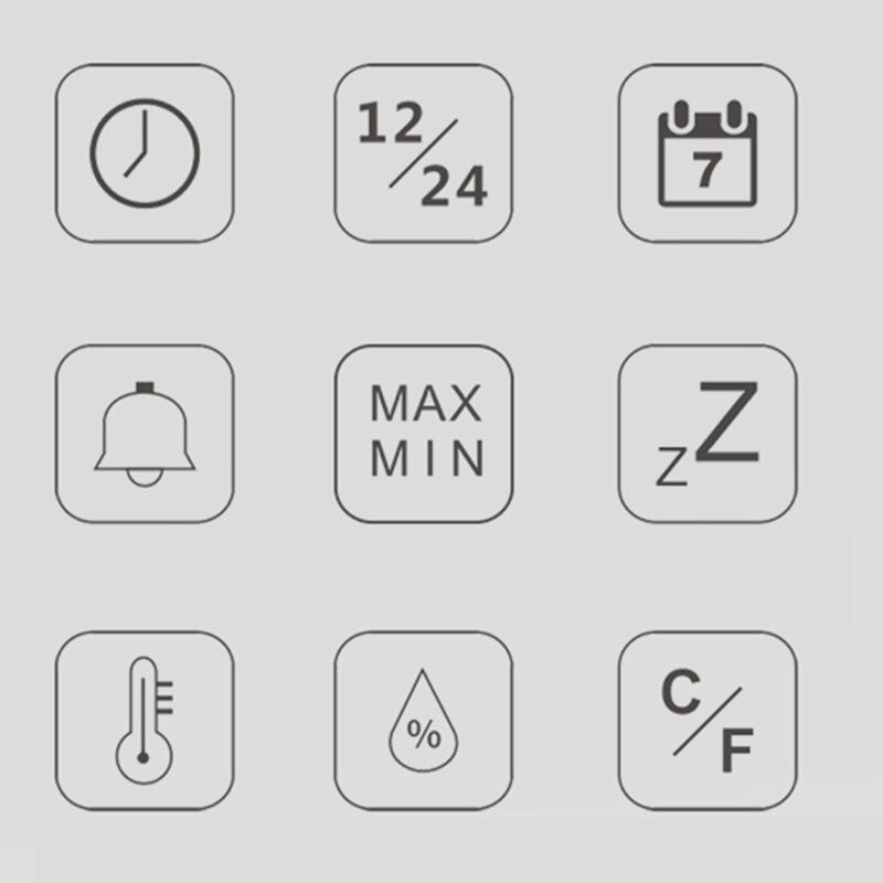 Wandklok extra groot digitaal display tijd dag kalender binnenthermometer hygrometer tafel bureaustandaard & wandhanger