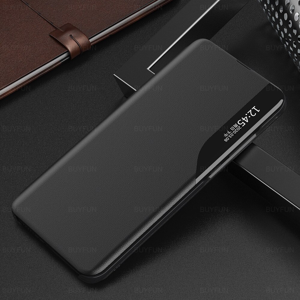 F3 5G fall smart fenster view magnetische leder flip-cover für xiaomi poco f3 pocophone poco poko f 3 pocof3 telefon buch stand fall: poco f3 / Black