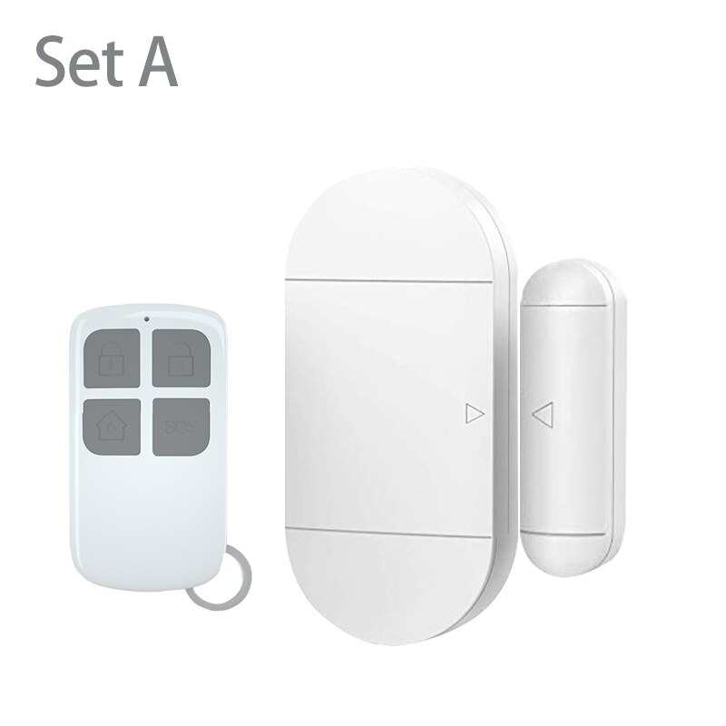 Wireless Warning Alarm Wireless Door Sensor Magnetic Sensor Burglar Security Window Sensor With Remote Controller Alarm System: Set A