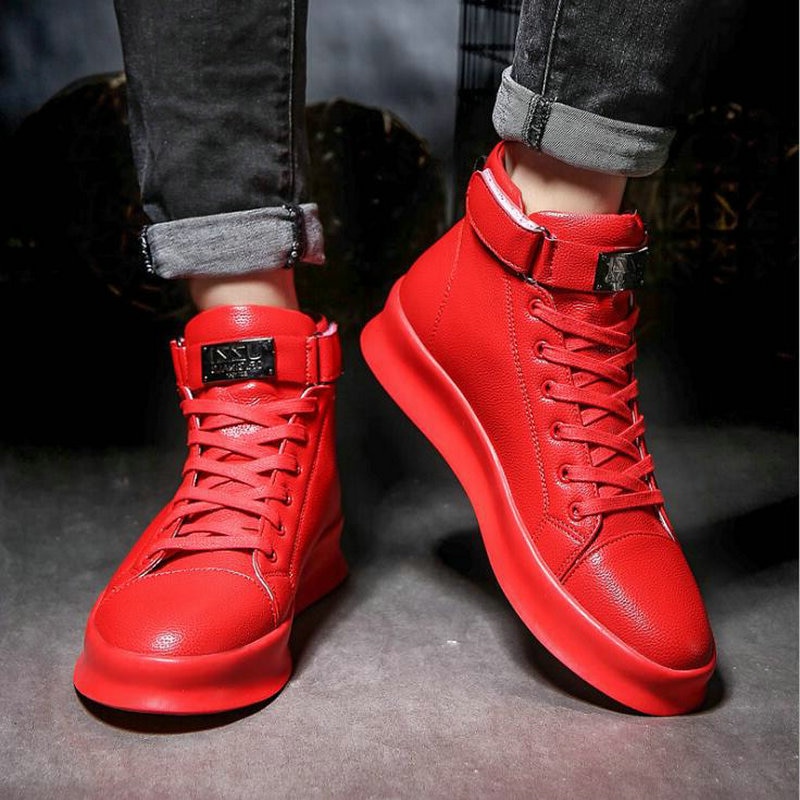 Mode Outdoor Mannen Casual Schoenen Volwassen Comfortabele Heren Sneakers Hoge Top Zwart Wit Man Walking Trainers Schoenen A56-96