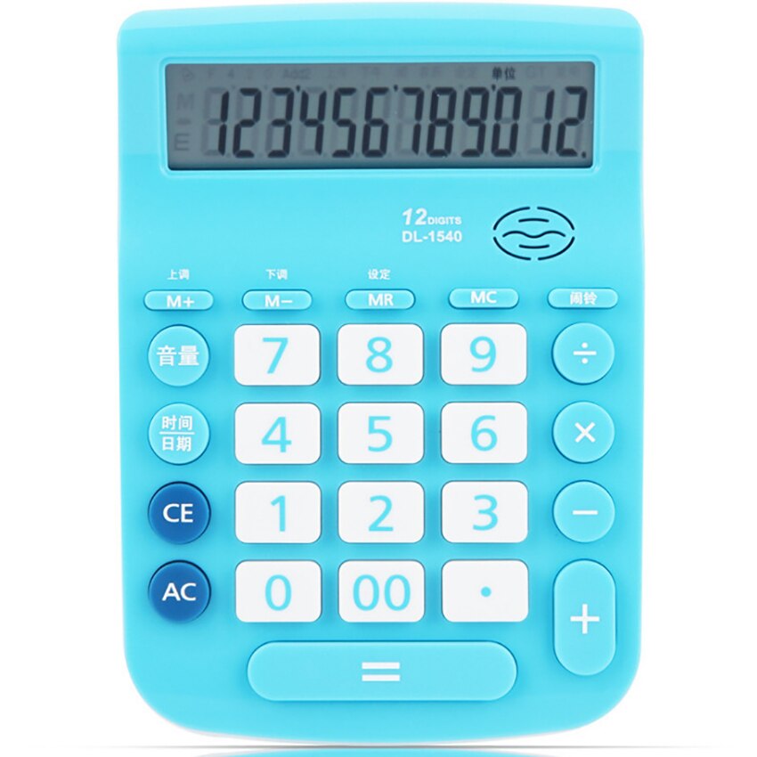 Basic Calculator with Voice Report, 12 Digits Pocket Standard Function Desktop Calculator, Electric Digital Smart Calculator: Blue