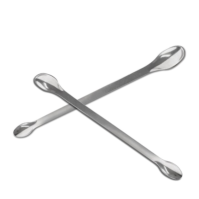 Cuchara pequeña de doble punta, espátula de laboratorio de acero inoxidable, Mini cuchara para medición de mezcla de muestreo de reactivos, 20 Uds., nueva