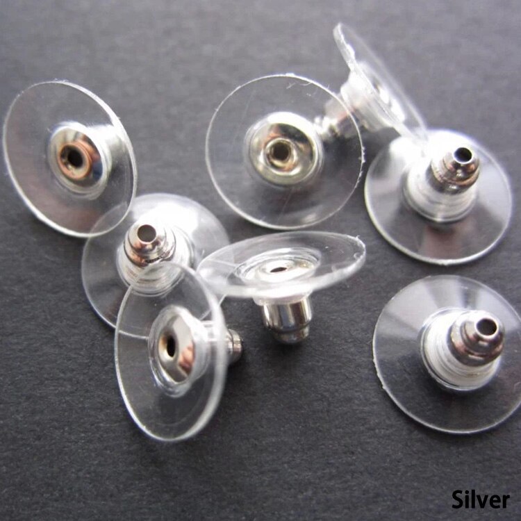 50 Stks/zak Rubber + Metalen Oorbel Rug Stopper Earnuts Stud Oorbel Terug Voor Sieraden Diy Sieraden Maken Accessoires