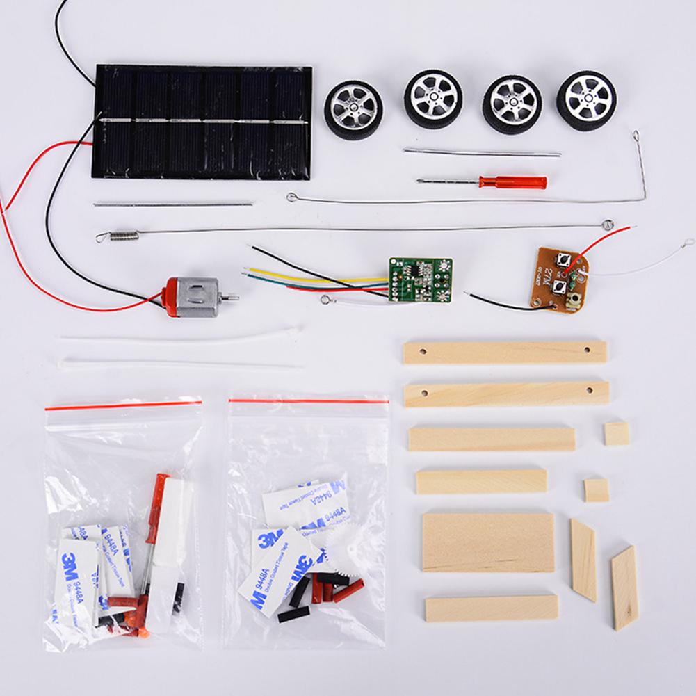 RCtown Wooden DIY Solar Powered RC Car Puzzle Assembly Science Vehicle Toys Set for Children