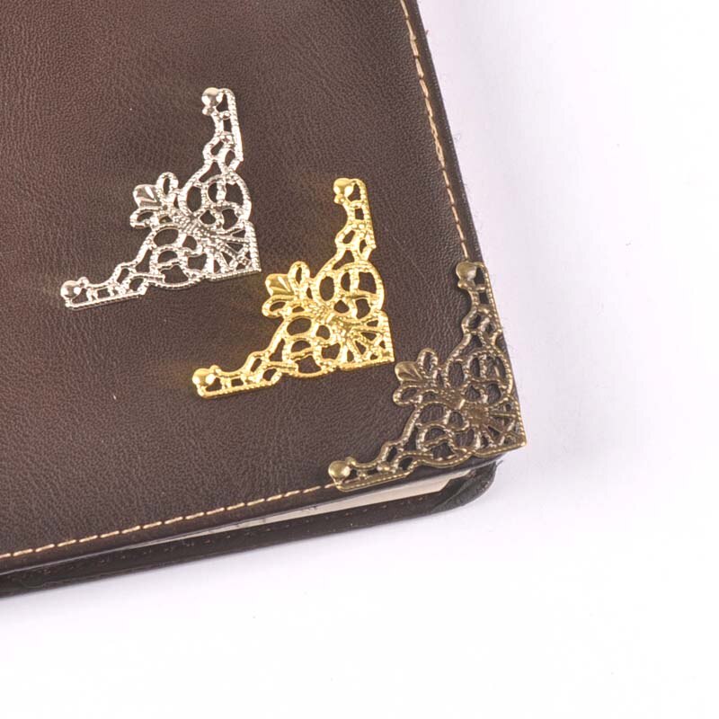 Srebrne/brązowe/złote metalowe narożniki do książek dekoracyjne albumy ze zdjęciami Scrapbooking menu rzemiosło: Ciemnoszary