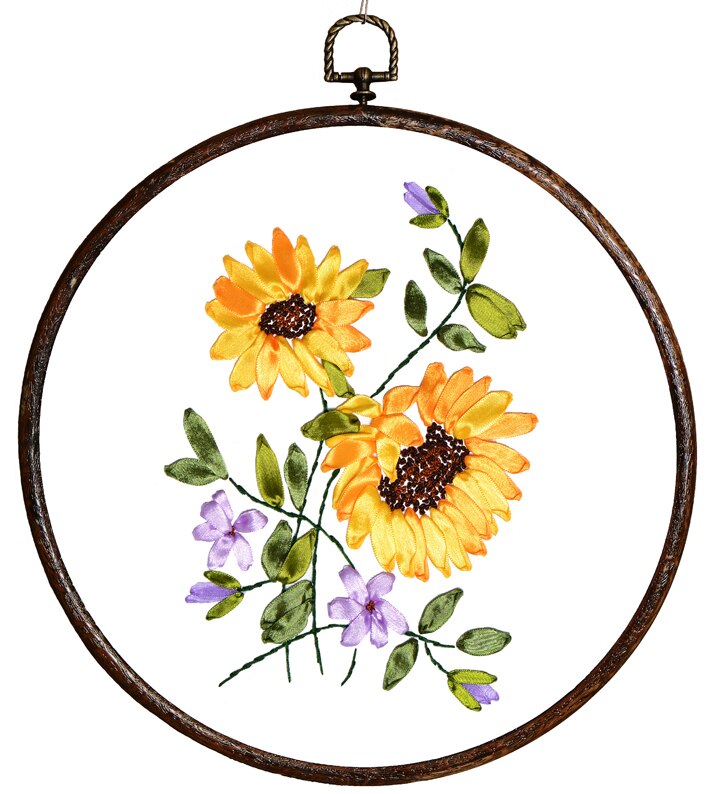 30 x 30cm blomster båndbroderisæt pletmalesæt håndværkssæt diy håndlavet håndarbejde kunst boligindretning: Blomster 1