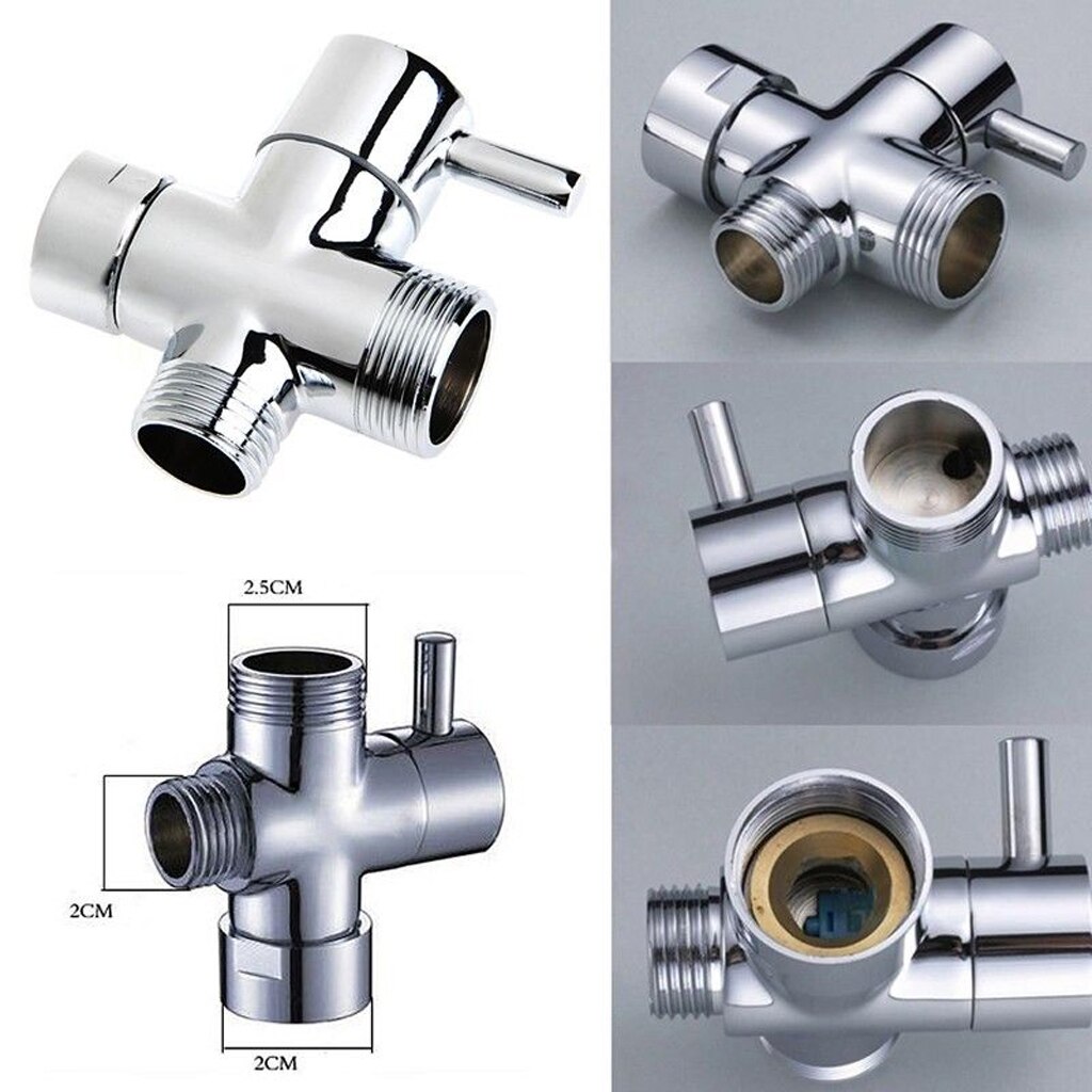 2.5cm 2cm Outlets Tadapter Valve 3 Ways Splitter For Diverter Bath