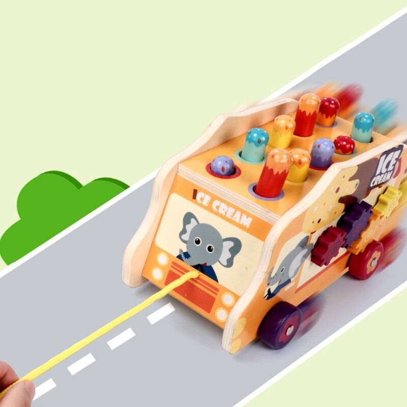 Holz Hammer Eis Warenkorb freundlicher Spaß Spielen Hamster Whac-a-Maulwurf wurzel Spiel Spielzeug