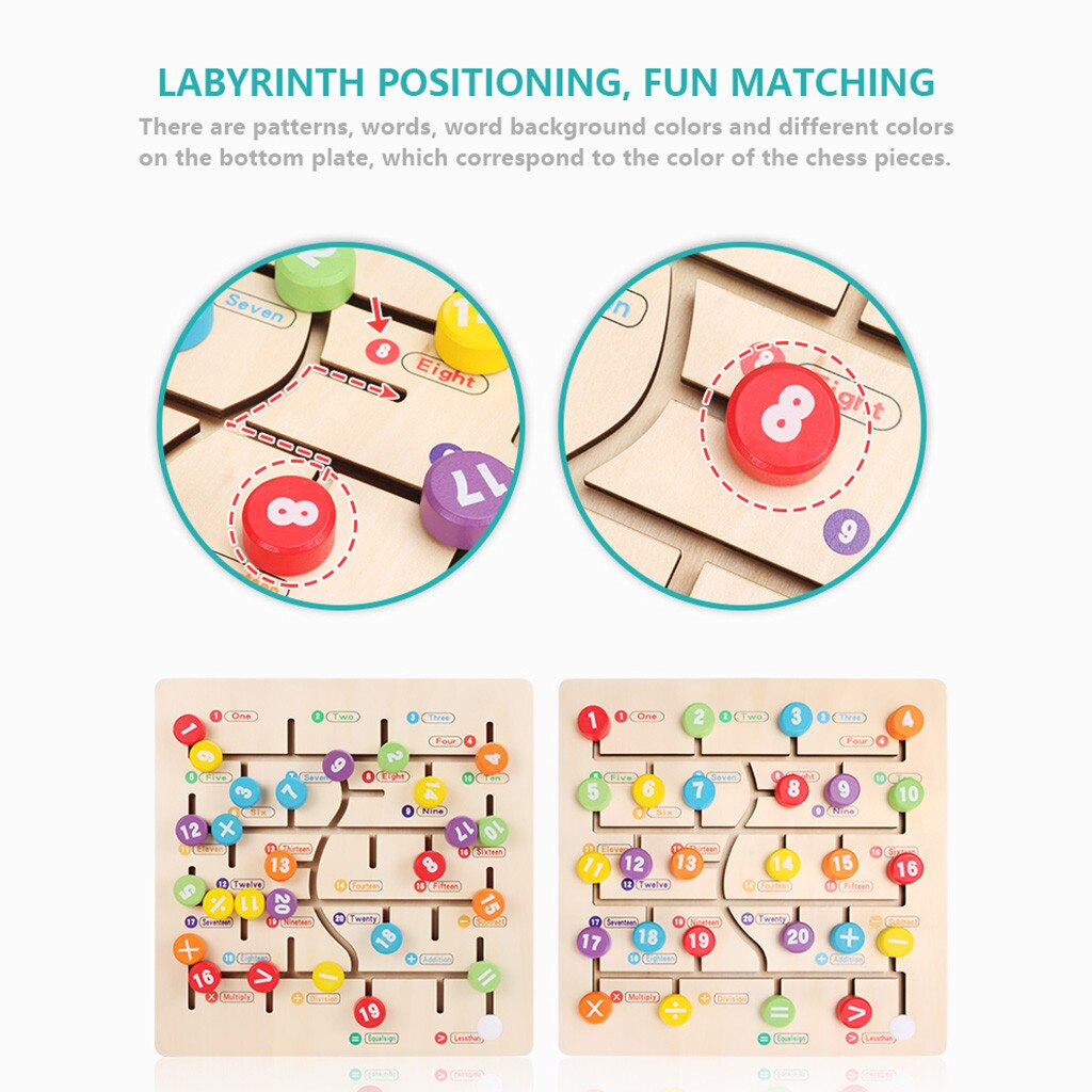 Shift Doolhof Houten Puzzel Baby Speelgoed Mobiele Pairing Digitale Letters Kind Vroeg Juguetes De Bloques De Construccion Houten Speelgoed