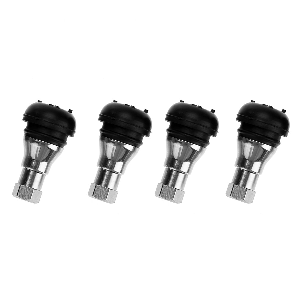 4 stk/parti dekkventil bil krom gummi tubeless hjul dekk dekk ventil stammedeksel egnet til standard 11mm felghull