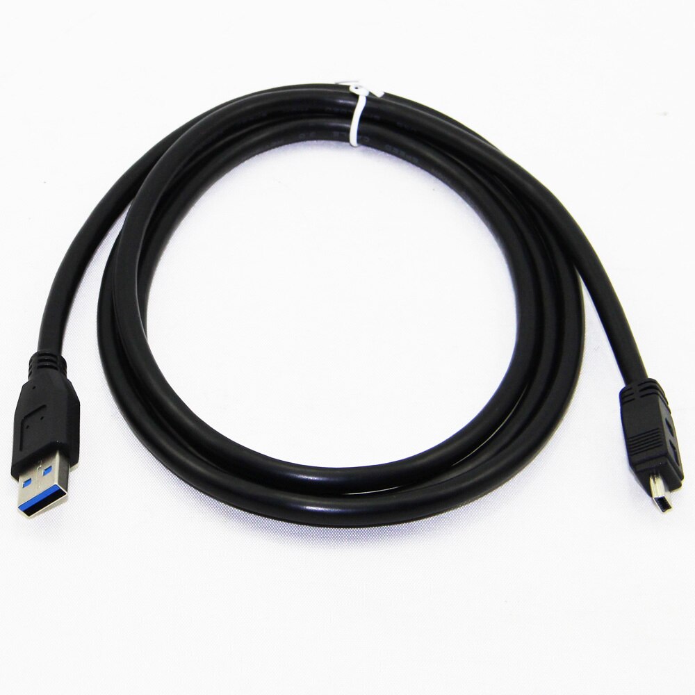 Bochara 1.5M USB 3.0 Type A Male to Mini 10 Pin Type B Male Data Cable Dual Shielding(Foil+Braided) Super Speed