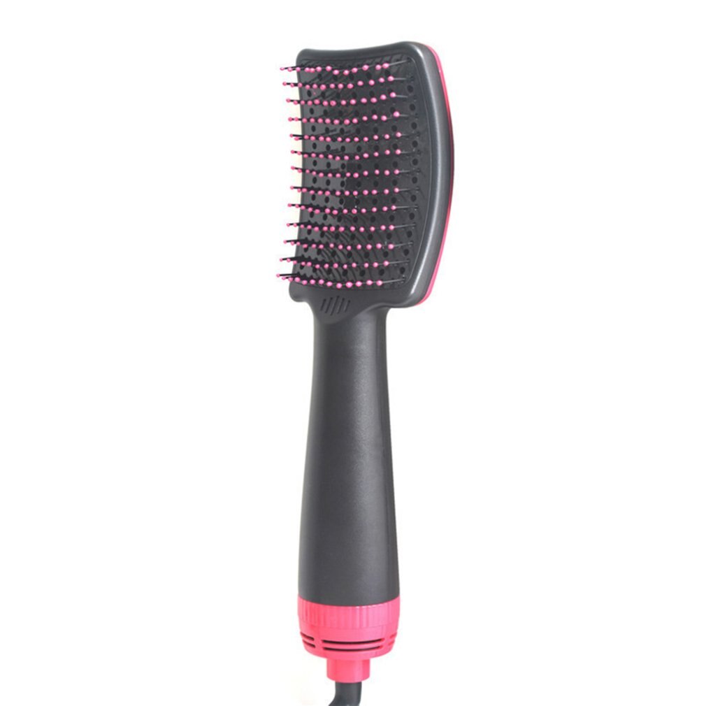 Boogvormige Steil Haar Kam Haardroger Multifunctionele Hete Lucht Kam Nat En Droog Ergonomische Handgreep: Rose red / EU