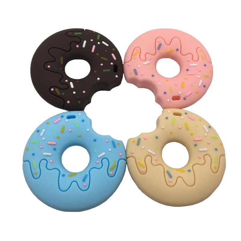 Mode siliconen donut bijten tanden Baby molars tandpasta biscuit hanger kinderen food grade siliconen materiaal