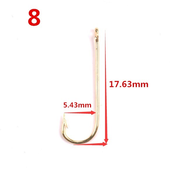 MIZUGIWA Gambo lungo aberdeen Ami da pesca Acqua dolce Esche viventi Gancio Pesce Jig Ganci PanFish Crappie Oro 100 pezzi: giallo