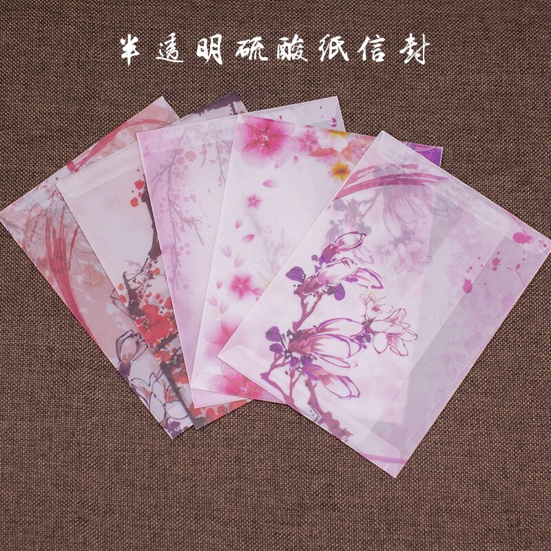 5 stks Oude windflowers China romantische droom licht klassieke esthetische van klassieke retro kleur perkamentpapier enveloppen lette
