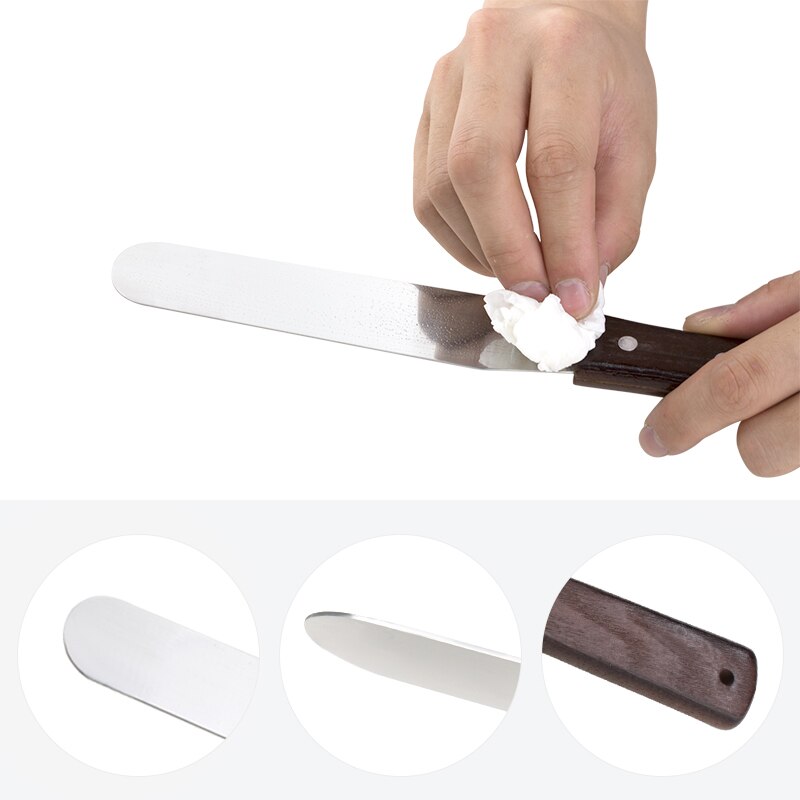 Fais Du 4 6 8 10 Inch Spatel Cake Decoreren Gereedschap Roestvrij Staal Met Houten Handvat Crèmemes Spatel Voor Cake Gladder Gladdere Glazuur