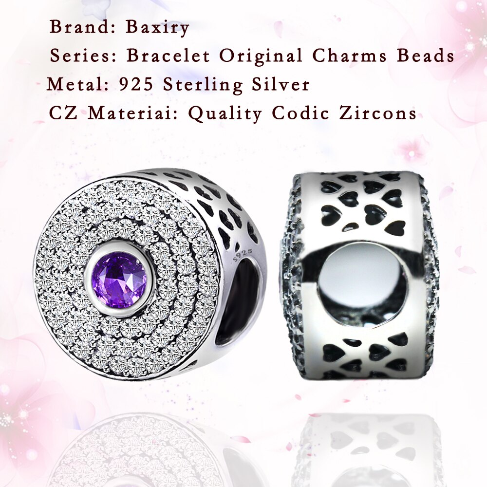 style DIY 925 Sterling Silver Cubic Zircon Charm Beads Fit Bracelet Charms Silver 925 Original Beads Jewelry Making