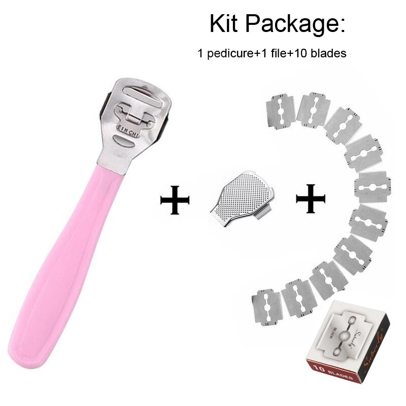 Rvs Pedicure Gereedschap Pedicure Set Voet Peeling Maks Manicure Professionele Eelt Voet Schaafmachine Pedicure Mes Scheerapparaat: L Set